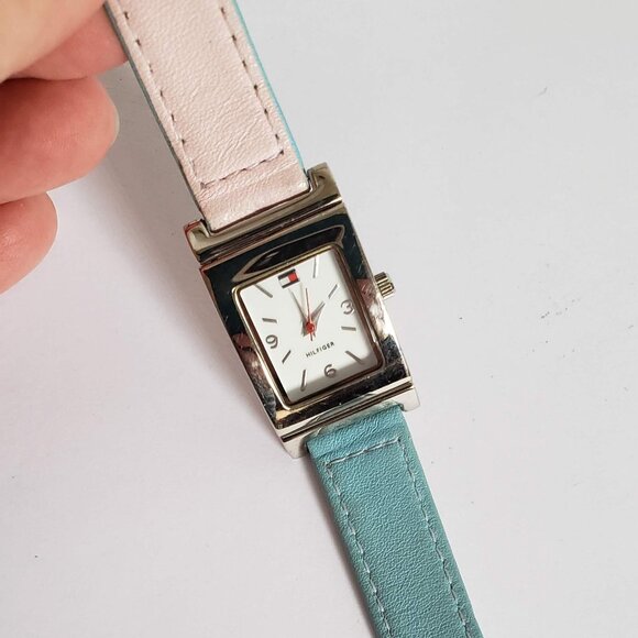 TOMMY HILFIGER Watch Reversible Leather Band Pink Blue - Picture 8 of 14